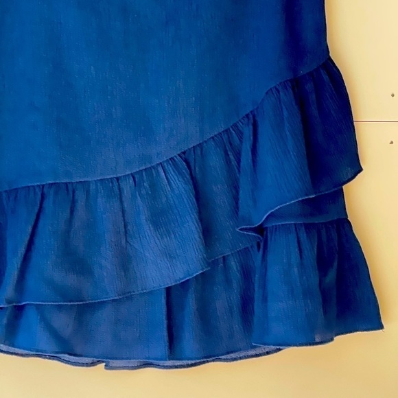 Banana Republic Blue Ruffle Layered Skirt Casual Short Mini Skirt, Sz 6 - Picture 2 of 7